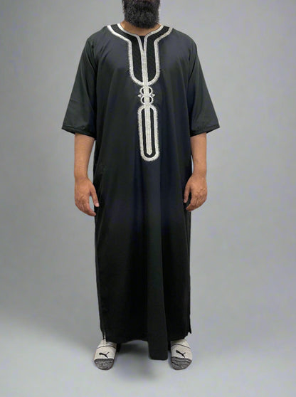 Black Premium Moroccan Thobe - AB Design