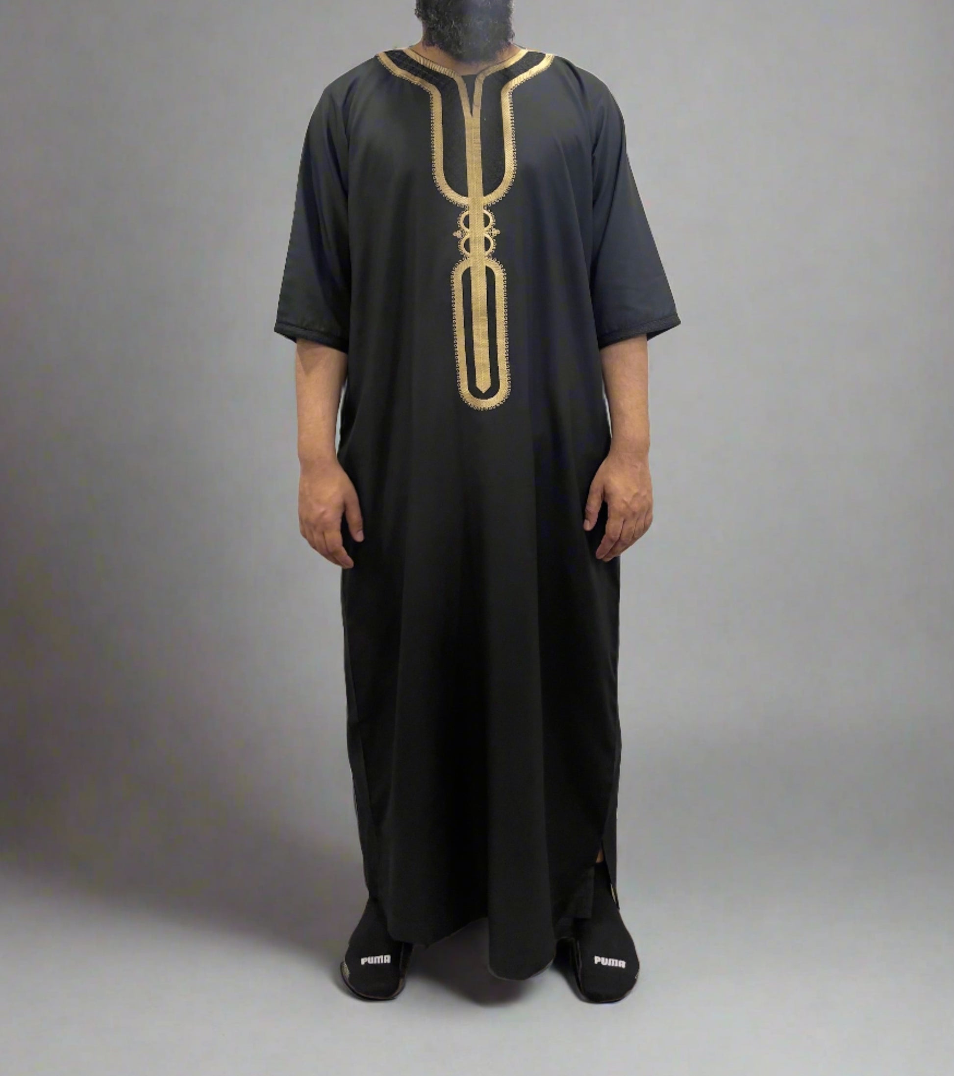 Black Premium Moroccan Thobe - AB Design